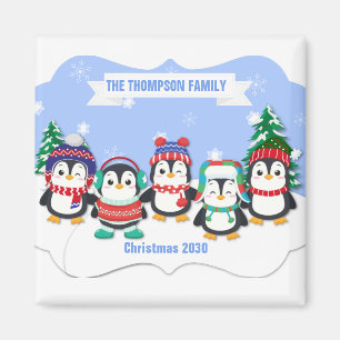 Cute Personated Five Penguin Kerstmagneet Magneet