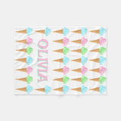 Cute Personated Ice Cream Cones Pattern Fleece Deken (Voorkant (Horizontaal))