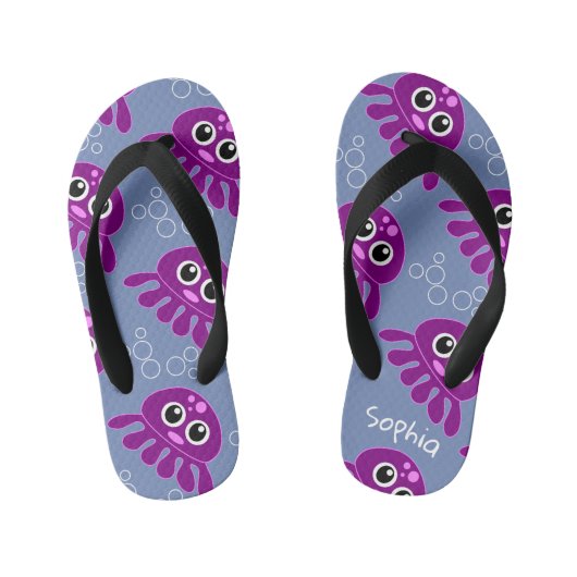Cute Personated Paars Octopus Pattern Kinder Teenslippers (Voetbed)