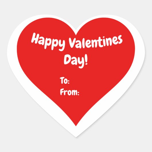 Cute Personated Valentijnsdag Red & White Hart Sticker (Voorkant)