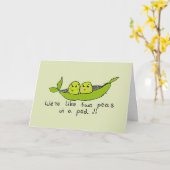 Cute personnalisé deux pois dans une carte de voeu (Fleur jaune)