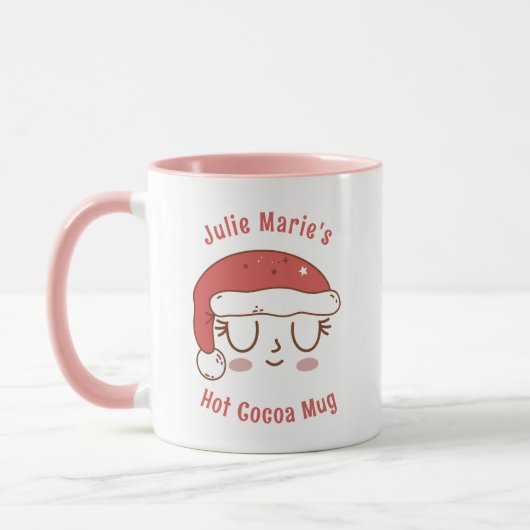 Cute personnalisée Santa Hat Hot cacao Mug pour en (Gauche)