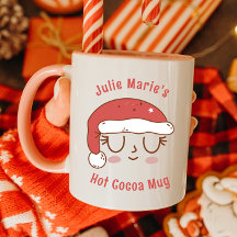 Cute personnalisée Santa Hat Hot cacao Mug pour en