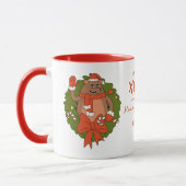 Cute personnalisée Sloth Christmas Mug - Custom (Gauche)