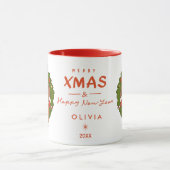 Cute personnalisée Sloth Christmas Mug - Custom (Centre)