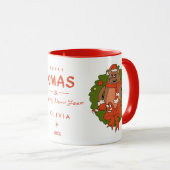 Cute personnalisée Sloth Christmas Mug - Custom (Devant droit)