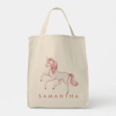 Cute personnalisées unicorn sac fourre-tout rose a (Dos)