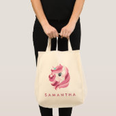 Cute personnalisées unicorn sac fourre-tout rose a (Devant (produit))