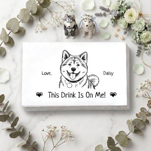 Cute Persoonlijke Hond Huwelijk Drink Ticket Informatiekaartje