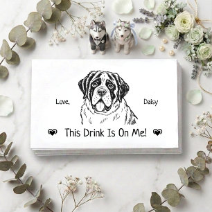 Cute Persoonlijke Hond Huwelijk Drink Ticket Informatiekaartje
