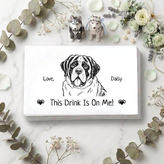 Cute Persoonlijke Hond Huwelijk Drink Ticket Informatiekaartje