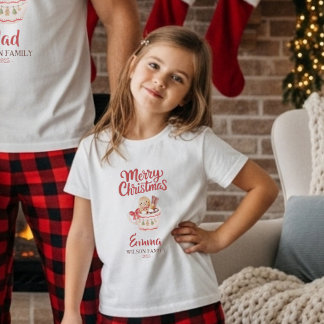 Cute Persoonlijke “Prettig Kerstfeest” Familie T-S T-shirt