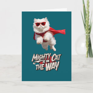 Cute Perzische Kat Superhelden Wenskaart Kaart