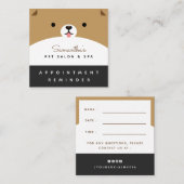 Cute Pet Appointment Reminder Salon & Spa Modern Vierkante Visitekaartje (Voorkant / Achterkant)