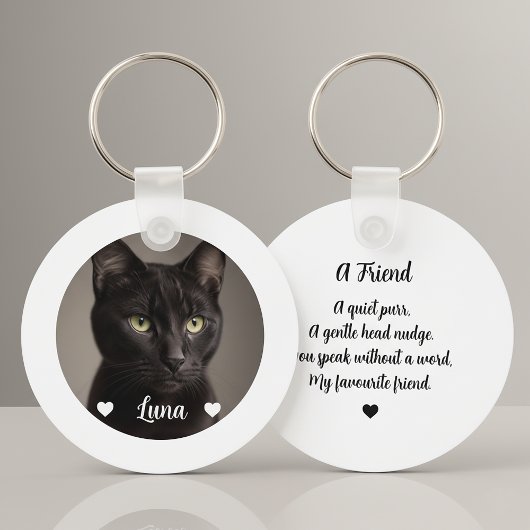 Cute Pet Cat Photo Quote Sleutelhanger