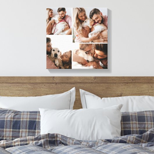 Cute Pet Dog Family Photo Collage Canvas Afdruk (Insitu (Slaapkamer))