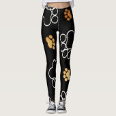 Cute Pet Dog Foot Prints Leggings (Voorkant)