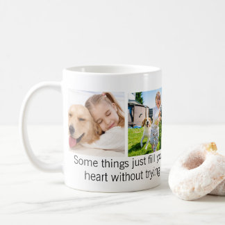 Cute Pet Dog Quote Custom 4 Photo Collage Koffiemok