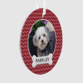 Cute Pet Foto met Dog Bone Ornament (voorkant)