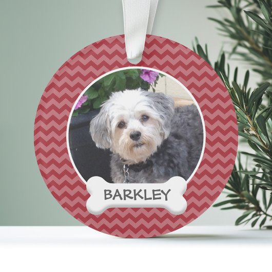Cute Pet Foto met Dog Bone Ornament