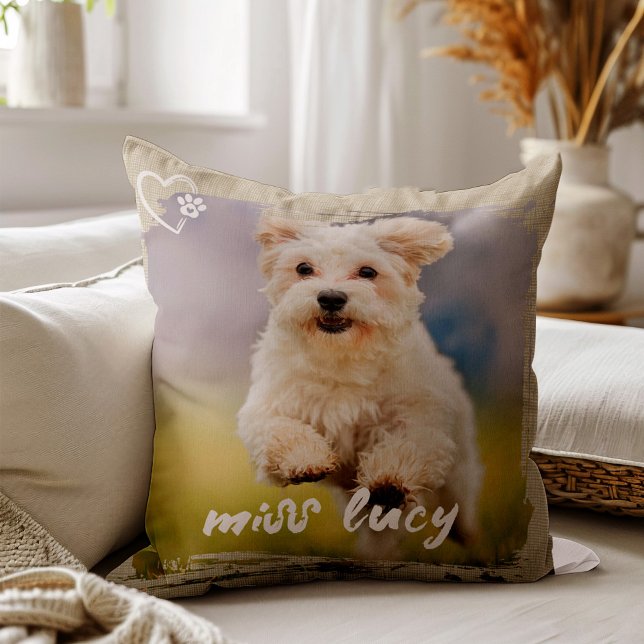 Cute Pet Keepsake Photo Playful Typography Kussen (Creator heeft geüpload)