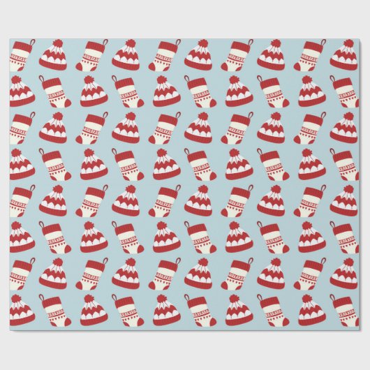 Cute Pet/Mittens Pattern Wrapping Paper Cadeaupapier (Vlak)