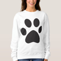 Cute Pet Paw Black Prints Sweatshirt de base pour