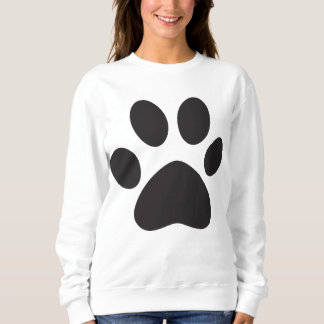 Cute Pet Paw Black Prints Sweatshirt de base pour 