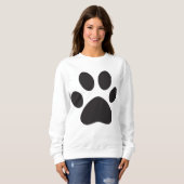Cute Pet Paw Black Prints Sweatshirt de base pour (Devant entier)