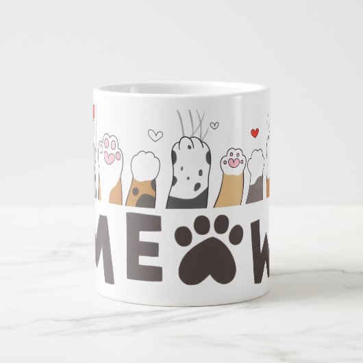 Cute Pet Paw Love Mug (Devant)