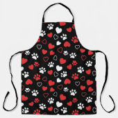 Cute Pet Paw Print and Heart Pattern Kitchen Apron Schort (Voorkant)