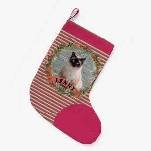 Cute Pet Photo Cat Berry Wreater Kerstmis Kleine Kerstsok