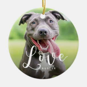 Cute Pet Photo Love Typography Script Keramisch Ornament