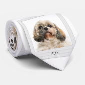 Cute Pet Photo Pattern Shih Tzu Dog CustoM Stropdas (Opgerold)