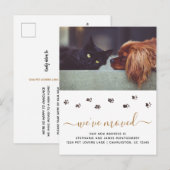Cute Pet Photo Personalized Moving Aankondigingskaart (Voorkant / Achterkant)