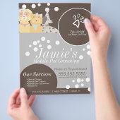 Cute Pet Services Grooming Dog Bubbles Flyer (Hand)