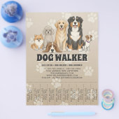 Cute Pet Sitting Dog Walker Custom Promotional Flyer (Enkel)