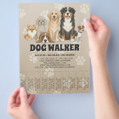 Cute Pet Sitting Dog Walker Custom Promotional Flyer (Hand)