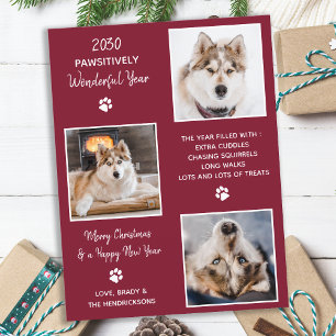 Cute Pet Year in Review Custom Dog Photo Collage H Briefkaart