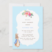 Cute Peter Rabbit Baby in Boy Shower Invitation Kaart (Voorkant)