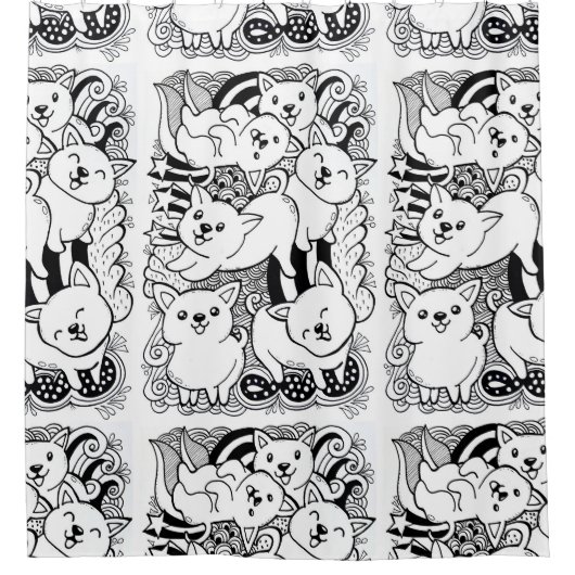 Cute Petit Monstres Douche Rideau (Devant)