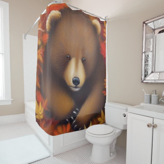 Cute Petit Ours Douche Rideau (En situation)