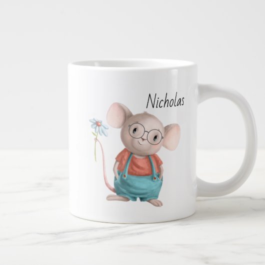 Cute Petit Souris Animal Cartographie Café Mug (Droite)