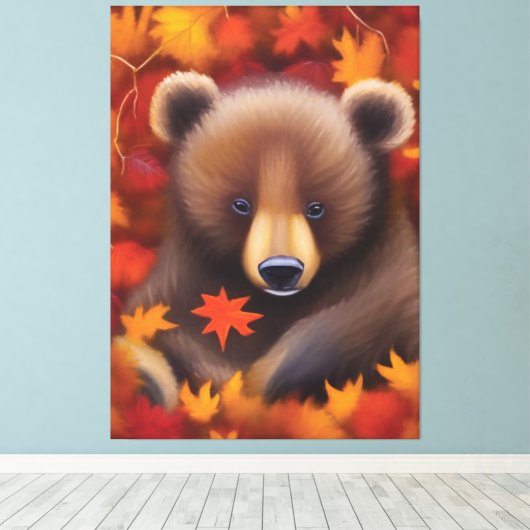 Cute Petite Ourse toile Imprimer (Insitu (Plancher de Bois))