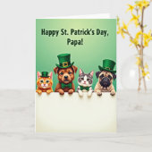 Cute Pets Patrick Day Papa Card Kaart (Gele Bloem)