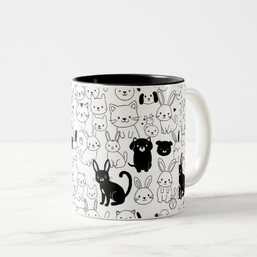 Cute Pets Pattern Mug (Devant droit)