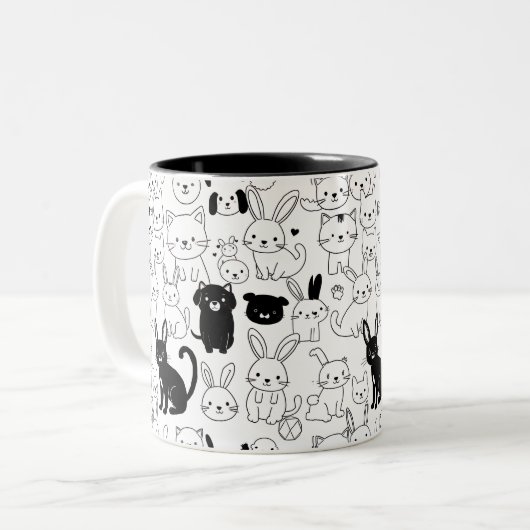 Cute Pets Pattern Mug (Devant gauche)