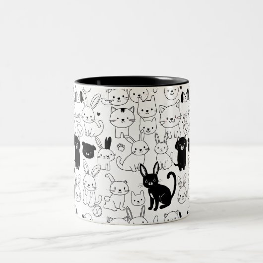 Cute Pets Pattern Mug (Centre)