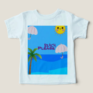Cute Peuter Strand T-Shirt – Zonnige Zomer Oceaan