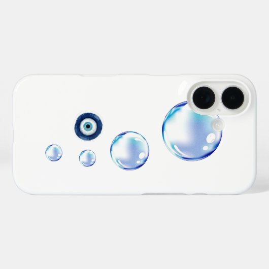 Cute Phone Bubble Design iPhone 16 Case (Achterkant (horizontaal))
